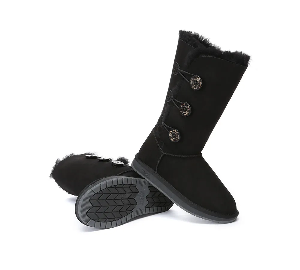 UGG Australian Shepherd Australian Premium Double Face Sheepskin Tall Triple Button Water Resistant Boots