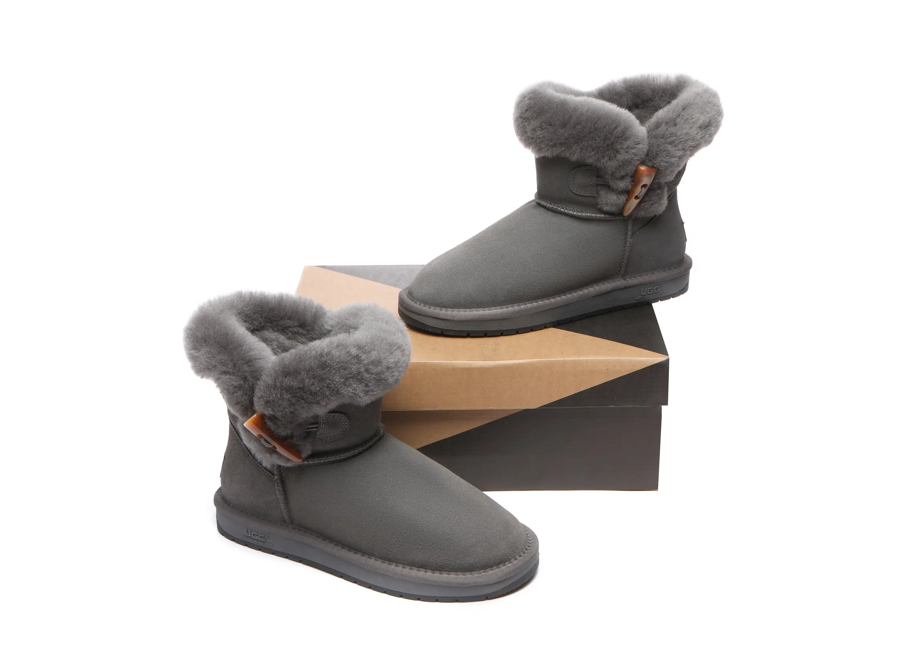 UGG Australian Shepherd Tiara Fluffy Top Women Mini Ugg Boots