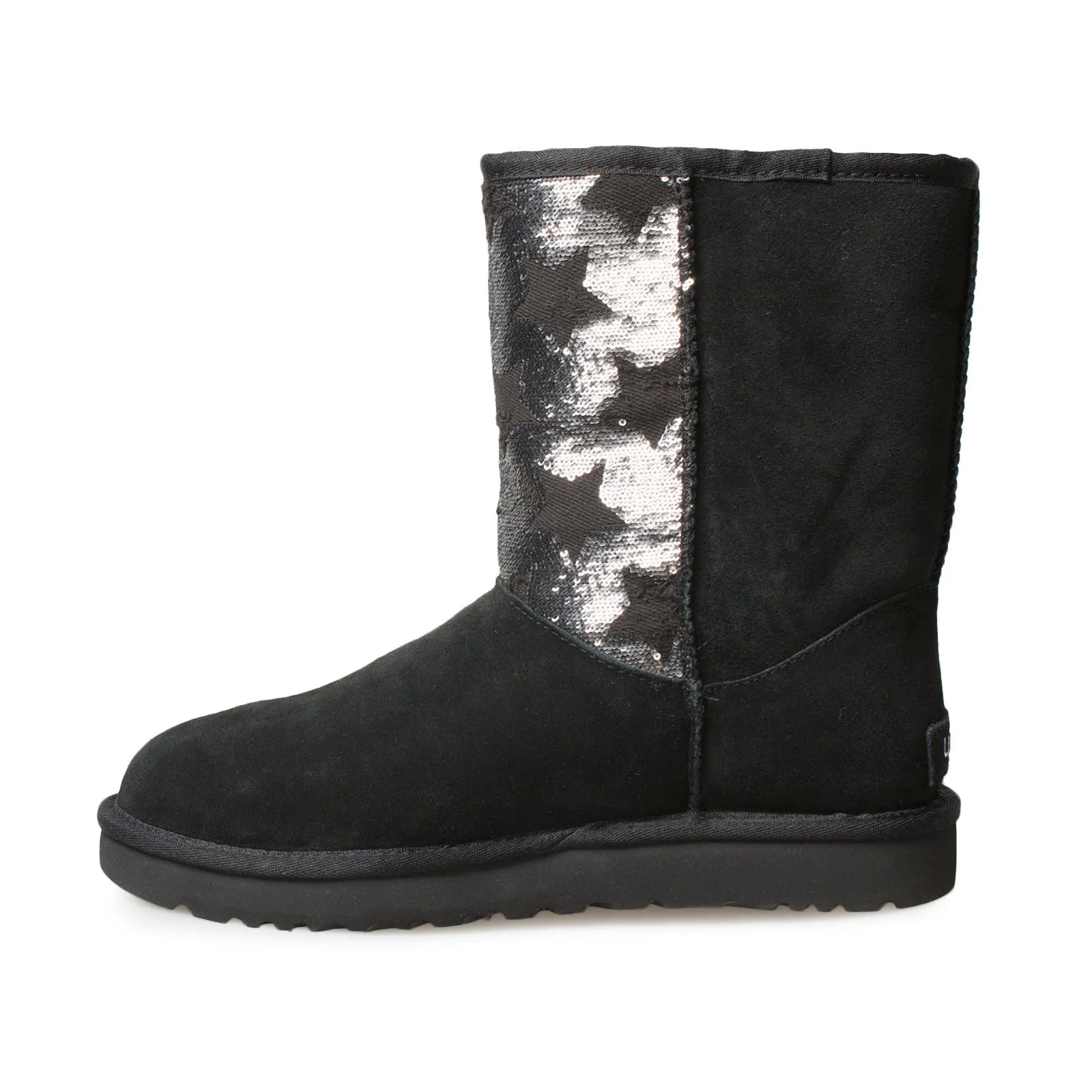 UGG Classic Short Sequin Stars Black Boots - Women's