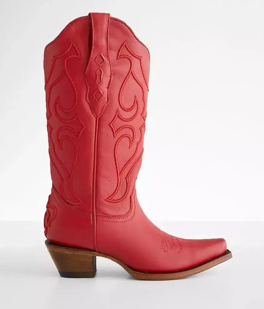 Z5073 - Corral Red western cowgirl leather boots for women